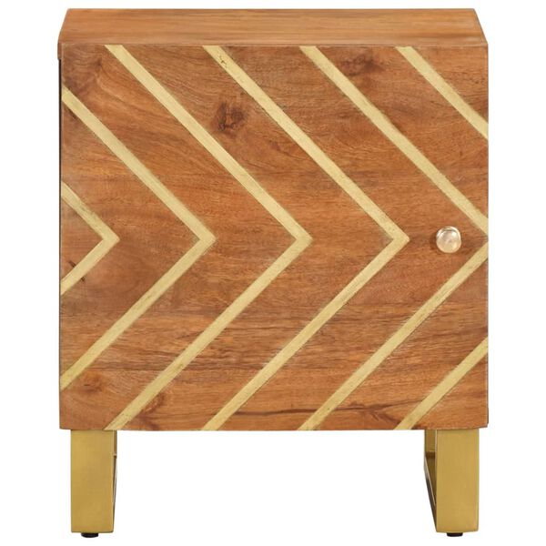 vidaXL Bedside Cabinet Brown and Black Solid Mango Wood, MDF, Iron Compact
