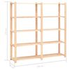 vidaXL 5-Tier Storage Racks 5 pcs 66.9"x15"x66.9" Solid Pinewood 1102.3 lb