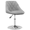vidaXL Swivel Dining Chair Set of 2 Light Grey Velvet Adjustable