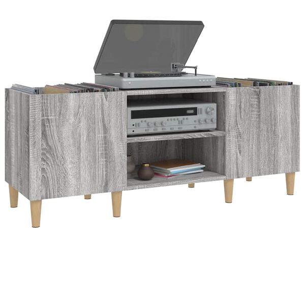 vidaXL Record Cabinet Grey Sonoma Engineered Wood Medium Record Cabinet