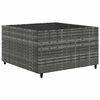 vidaXL Patio Lounge Set Grey PE rattan, powder-coated steel, tempered glass