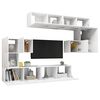 vidaXL 8 Piece TV Stand Set White Engineered Wood