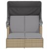 vidaXL Double Sun Lounger Mix Beige