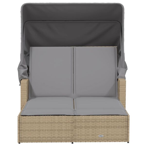 vidaXL Double Sun Lounger Mix Beige