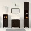 vidaXL Bathroom Furniture Set Wall-mounted with Door 3 pcs Black Oak