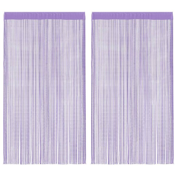 vidaXL String Curtains 2 pcs Purple 39.4x98.4"