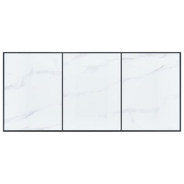 vidaXL Dining Table White with marble pattern, Black