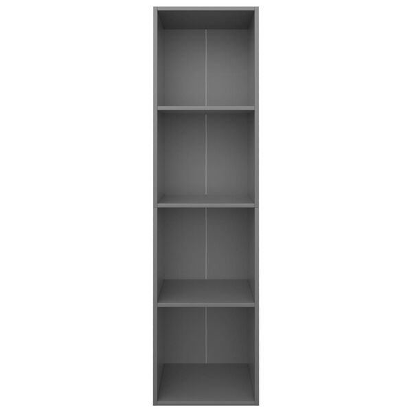 vidaXL Book Cabinet Grey Engineered Wood Medium Book Cabinet