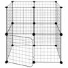 vidaXL Pet Cage Black Powder-coated steel Adjustable size