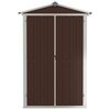 vidaXL Garden Shed Brown Galvanized Steel and Plastic