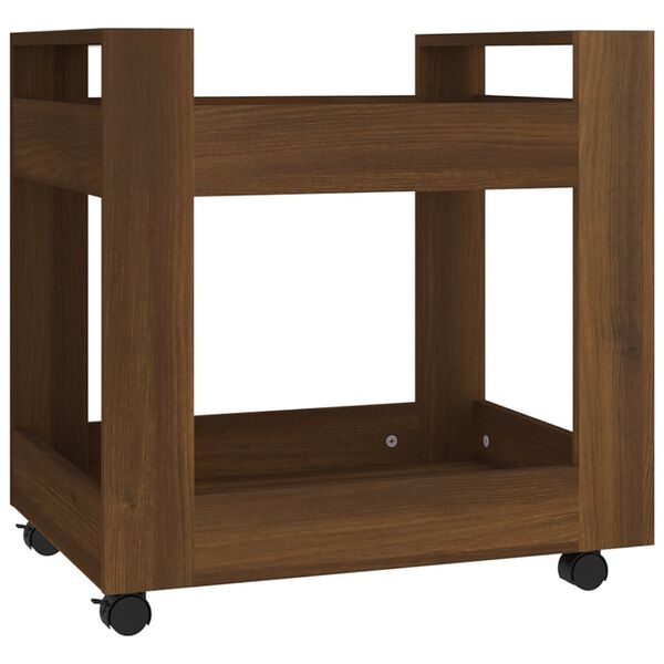 vidaXL Desk Trolley Brown Oak 23.6x17.7x23.6" Engineered Wood