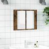 vidaXL LED Mirror Cabinet Smoked oak Engineered wood 23.6 x 4.7 x 17.7 in