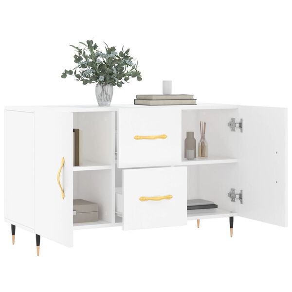 vidaXL Sideboard White Engineered wood, metal Sideboard Rectangular