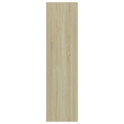 vidaXL 3-Tier Book Cabinet White and Sonoma Oak 15.7"x11.8"x44.9" Engineered Wood