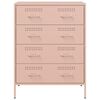 vidaXL Sideboard Pink Steel 26.8x15.4x35.0 in Sideboard Rectangular