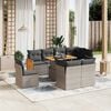 vidaXL Garden Sofa Set Grey PE rattan 9 Piece Adjustable Feet