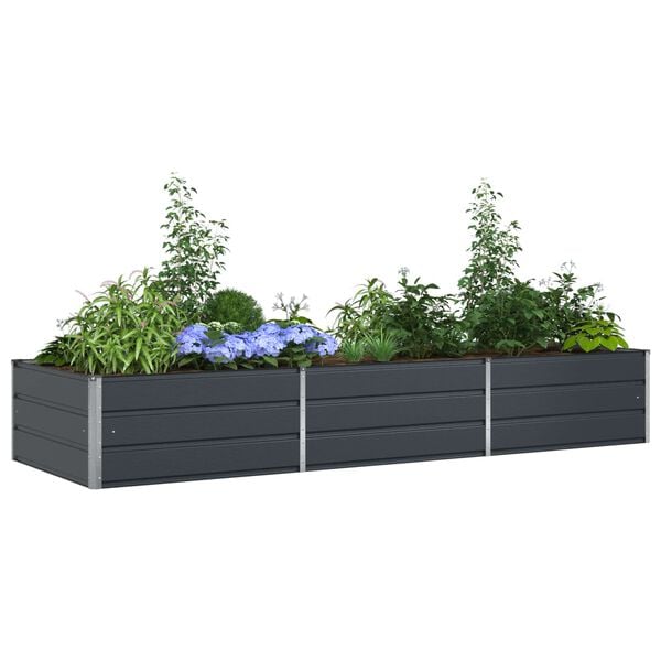 vidaXL Planter Anthracite 195 x 100 x 45 cm Galvanised Steel