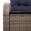 vidaXL Garden Sofa Gray 124 x 62 x 85 cm poly rattan