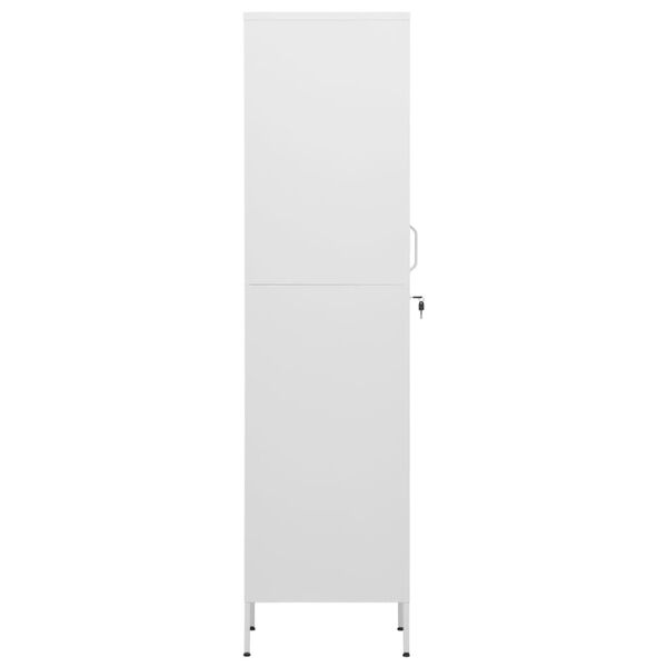 vidaXL Locker Cabinet White Steel 13.8 x 18.1 x 70.9 in Locker Cabinet
