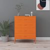 vidaXL Chest of Drawer Orange Steel Medium Chest of Drawers