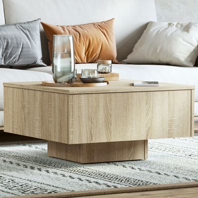 vidaXL Coffee Table Sonoma Oak 23.6"x23.6"x12.4" Engineered Wood