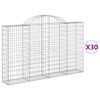vidaXL Gabion Basket Set of 30 Silver Galvanized Iron Extra Tall