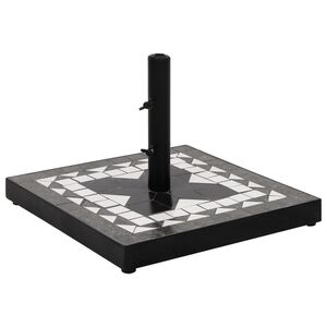 vidaXL Parasol Base Black and White Powder-coated iron, ceramic 26.4 lbs