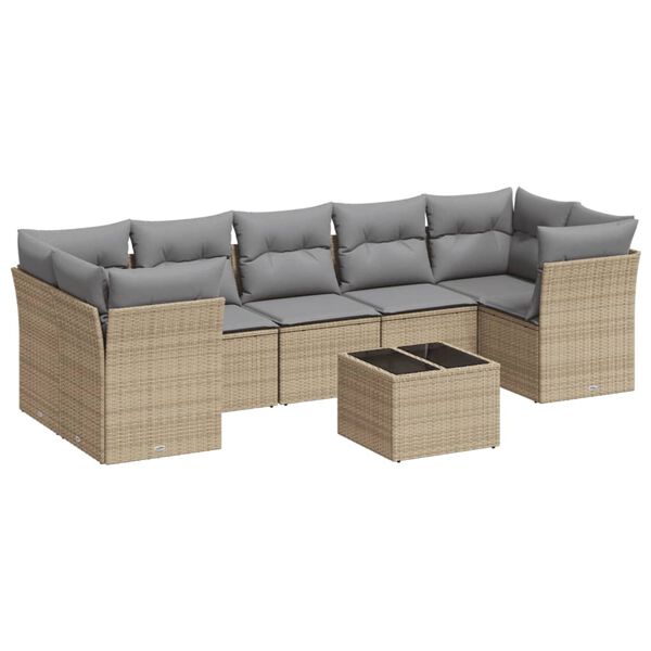 vidaXL Garden Sofa Set Beige