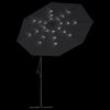 vidaXL Cantilever Garden Parasol Black Polyester fabric, steel pole Large