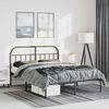 vidaXL Bed Frame Black Powder-Coated Steel Full Bed Frame Rectangular