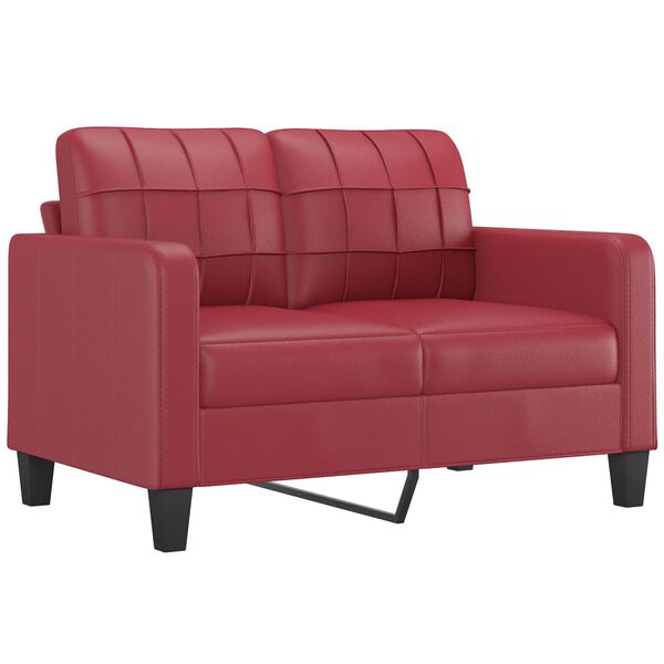 vidaXL Sofa Set Wine Red Faux Leather 2-Seater, 3-Seater Durable