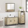 vidaXL Bathroom Furniture Set Sonoma Oak Engineered Wood, Metal, Glass