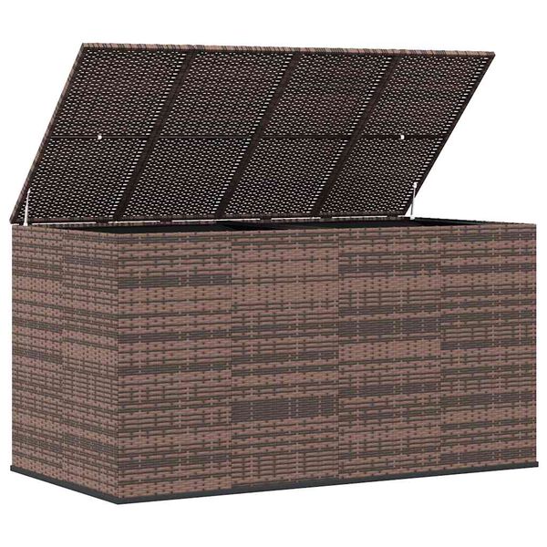 vidaXL Cushion Box Brown gradient PE rattan, powder-coated steel Large