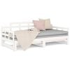 vidaXL Day Bed White Solid pine wood 2x Pull-Out Day Bed Rectangular