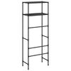 vidaXL Storage Rack Black Iron, Non-woven fabric 21.1 x 11.0 x 56.3 in