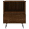 vidaXL Bedside Cabinet Brown Oak Engineered wood, Metal Medium