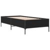 vidaXL Bed Frame Black Engineered wood and metal Single Modern