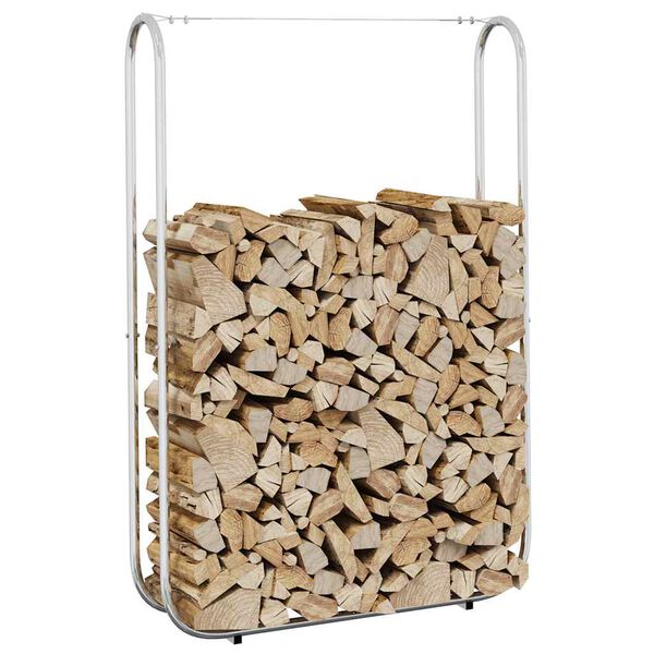 vidaXL Firewood Rack 39.4x9.8x59.1" Galvanised steel