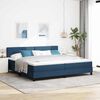 vidaXL Box Spring Bed with Mattress Blue 78.7“ x 78.7” fabric