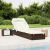 vidaXL Sunbed Brown PE Rattan, Powder-Coated Steel 83.9x24.8x38.2 in