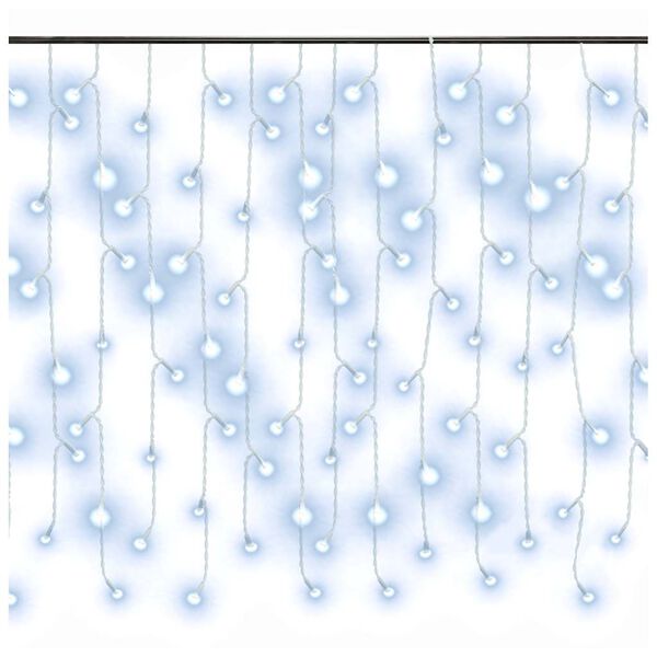 vidaXL Curtain Icicle Light Cool White Plastic, copper 32.8ft Length