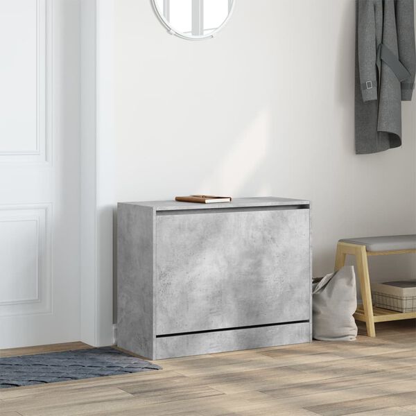 vidaXL Shoe Cabinet Concrete gray Engineered wood Compact Shoe Cabinet