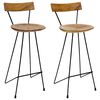 vidaXL Bar Stool Natural teak, Black Solid teak wood, Iron Standard