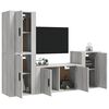 vidaXL TV Cabinet Set Set of 4 Grey Sonoma Engineered wood Medium
