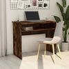 vidaXL Desk Smoked Oak Engineered Wood Small Desk Rectangular Modern