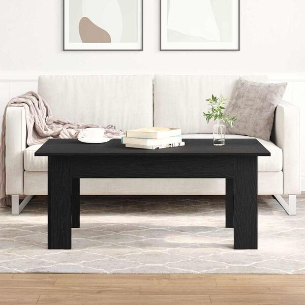 vidaXL Coffee Table Black Oak 39.37 x 23.62 x 16.54 in Engineered Wood