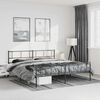 vidaXL Metal Bed Frame Black Steel 76 x 80 in Modern Metal Bed Frame