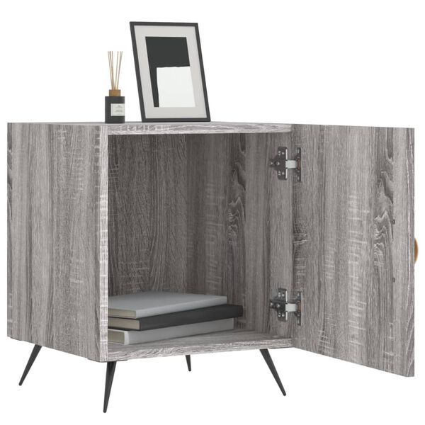 vidaXL Bedside Cabinet Set of 2 Grey Sonoma