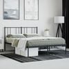 vidaXL Bed Frame Black Powder-Coated Steel 47.2 x 78.7 in Bed Frame
