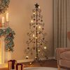 vidaXL Metal Christmas Tree Black Powder-coated steel 70.9 in tall